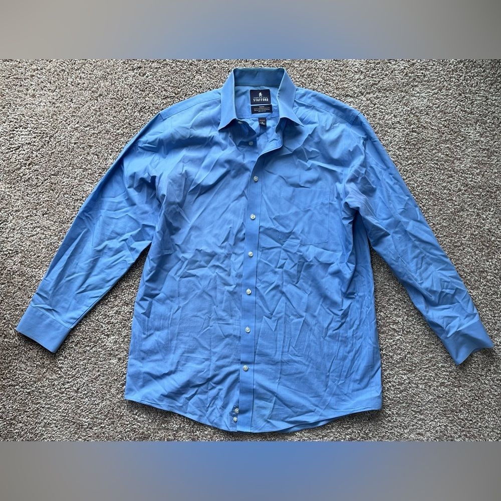 Stafford Regular Fit Dress Travel Button Down Shirt